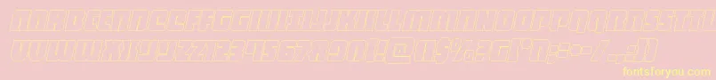 heavyfalconoutital-Schriftart – Gelbe Schriften auf rosa Hintergrund