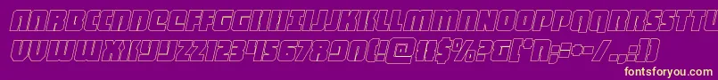 Fonte heavyfalconoutital – fontes amarelas em um fundo roxo