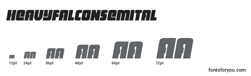 Heavyfalconsemital Font Sizes