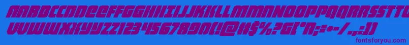 heavyfalconsuperital Font – Purple Fonts on Blue Background