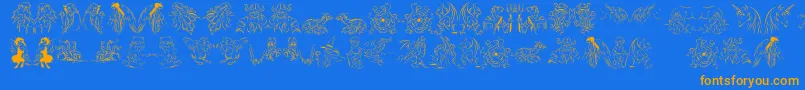 Fabulous Font – Orange Fonts on Blue Background