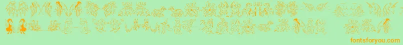 Fabulous Font – Orange Fonts on Green Background