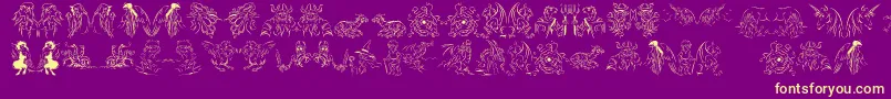 Шрифт Fabulous – жёлтые шрифты на фиолетовом фоне