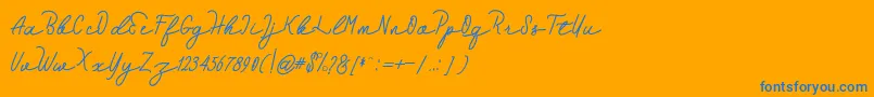 Hebrida Font – Blue Fonts on Orange Background