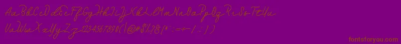 Hebrida-Schriftart – Braune Schriften auf violettem Hintergrund