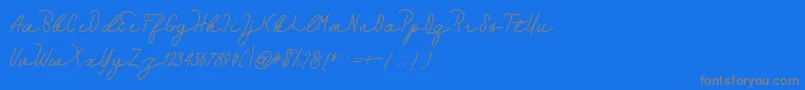 フォントHebrida – 青い背景に灰色の文字
