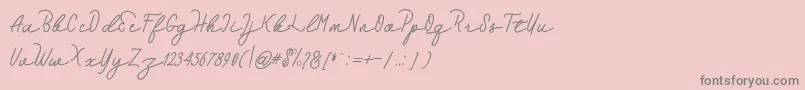 フォントHebrida – ピンクの背景に灰色の文字