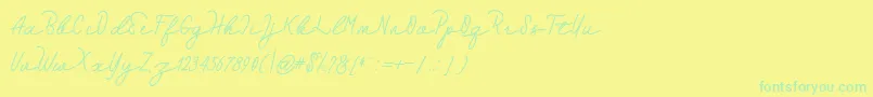Hebrida Font – Green Fonts on Yellow Background