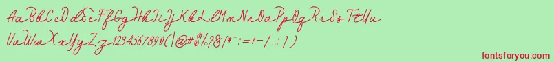 Hebrida Font – Red Fonts on Green Background