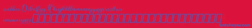 Hebydia Demo Font – Blue Fonts on Red Background