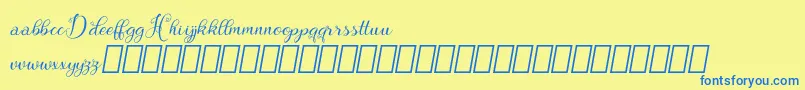Hebydia Demo Font – Blue Fonts on Yellow Background