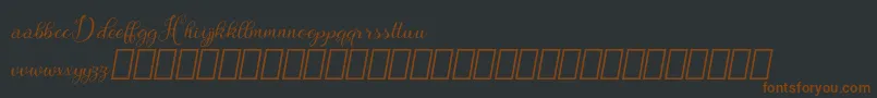 Hebydia Demo-Schriftart – Braune Schriften auf schwarzem Hintergrund