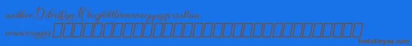 Hebydia Demo Font – Brown Fonts on Blue Background