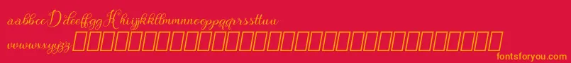 Hebydia Demo Font – Orange Fonts on Red Background
