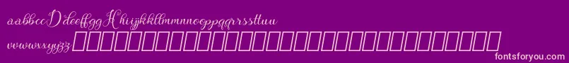 Hebydia Demo Font – Pink Fonts on Purple Background