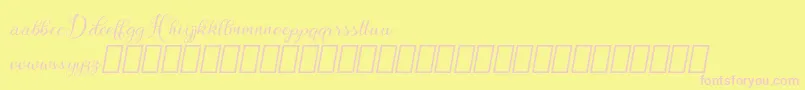 Hebydia Demo Font – Pink Fonts on Yellow Background