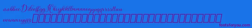 Hebydia Demo Font – Purple Fonts on Blue Background