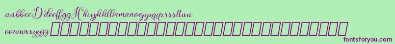 Hebydia Demo Font – Purple Fonts on Green Background
