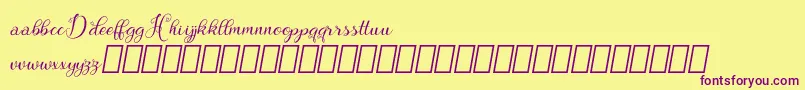 Hebydia Demo Font – Purple Fonts on Yellow Background
