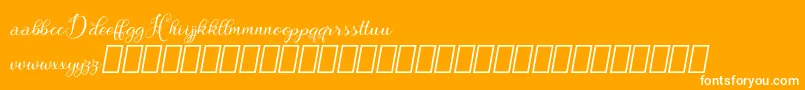 Hebydia Demo Font – White Fonts on Orange Background