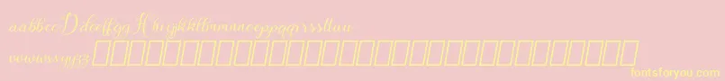 Hebydia Demo Font – Yellow Fonts on Pink Background