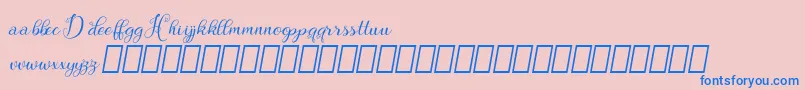 Hebydia Demo Font – Blue Fonts on Pink Background