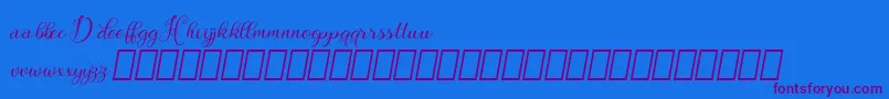 Hebydia Demo-Schriftart – Violette Schriften auf blauem Hintergrund