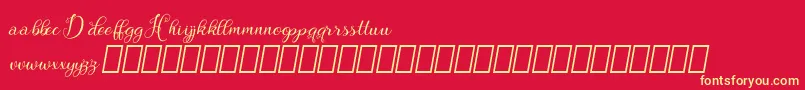Hebydia Demo Font – Yellow Fonts on Red Background