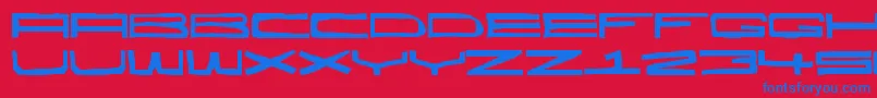 Hecatombe Font – Blue Fonts on Red Background