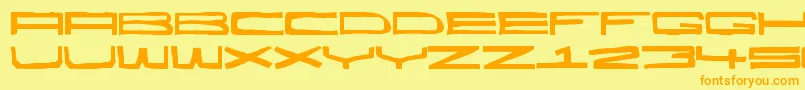 Hecatombe Font – Orange Fonts on Yellow Background