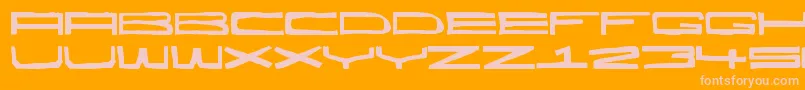 Hecatombe Font – Pink Fonts on Orange Background