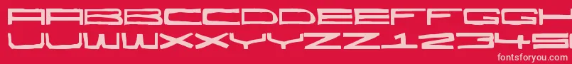 Hecatombe Font – Pink Fonts on Red Background