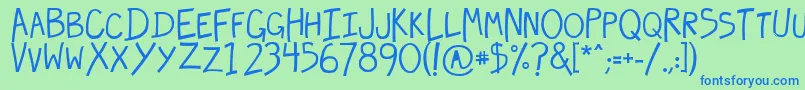 hecubus Font – Blue Fonts on Green Background