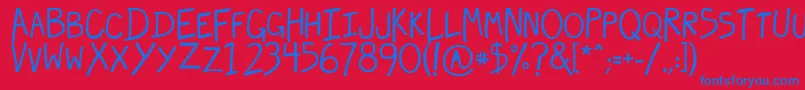 hecubus Font – Blue Fonts on Red Background