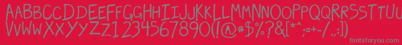 hecubus-Schriftart – Graue Schriften auf rotem Hintergrund