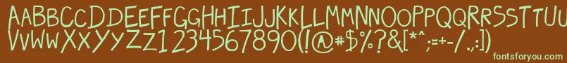 hecubus Font – Green Fonts on Brown Background