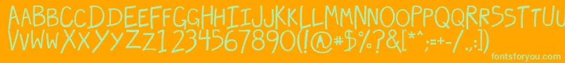 Weitere Informationen zur hecubus-Schriftart hecubus-Schriftart – Grüne Schriften auf orangefarbenem Hintergrund