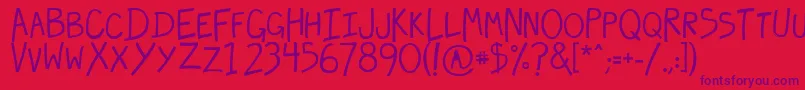 hecubus Font – Purple Fonts on Red Background