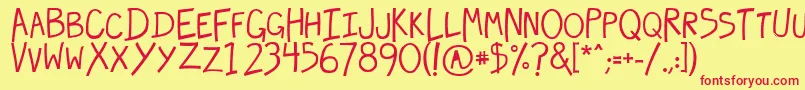 hecubus Font – Red Fonts on Yellow Background