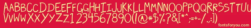 hecubus Font – Yellow Fonts on Red Background