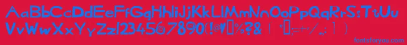 Heffaklump Font – Blue Fonts on Red Background