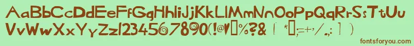 Heffaklump Font – Brown Fonts on Green Background