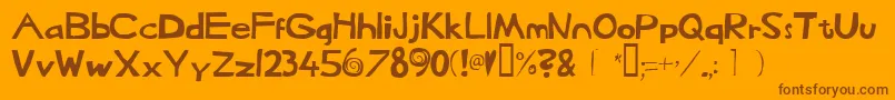 Heffaklump Font – Brown Fonts on Orange Background