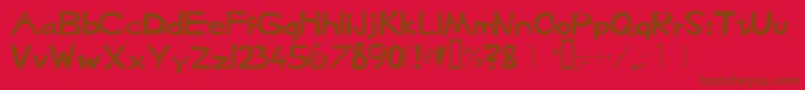 Heffaklump Font – Brown Fonts on Red Background