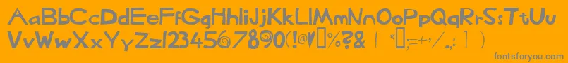 Fonte Heffaklump – fontes cinzas em um fundo laranja