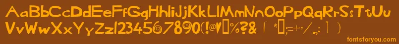 Heffaklump Font – Orange Fonts on Brown Background
