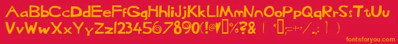 Heffaklump Font – Orange Fonts on Red Background