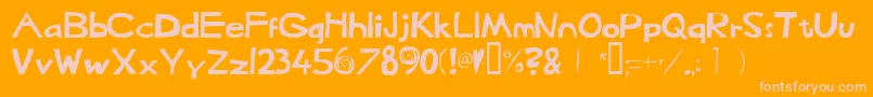 Heffaklump Font – Pink Fonts on Orange Background