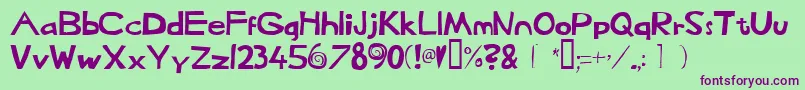 Heffaklump Font – Purple Fonts on Green Background