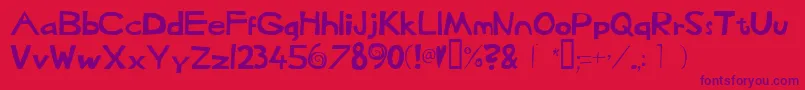 Heffaklump Font – Purple Fonts on Red Background